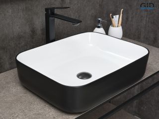 Раковина Gid Nc366 52205 накладная белая / черная 50x39x13